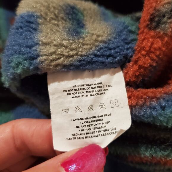 Patagonia Vtg 90s Southwest Aztec Fleece Lined Softshell Jacket Womens Size L - Picture 15 of 16